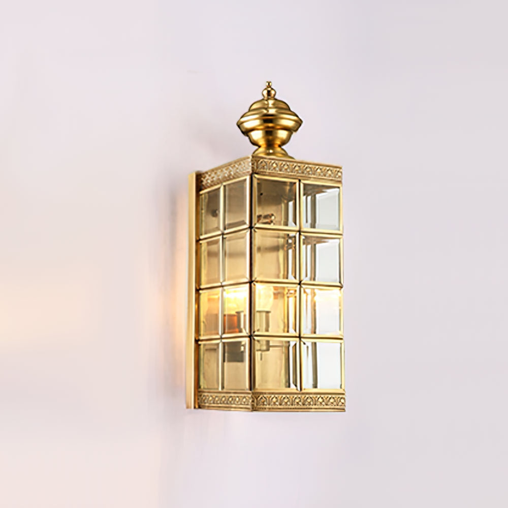 Farol de pared exterior Kintara – tamaño 40 cm encendido