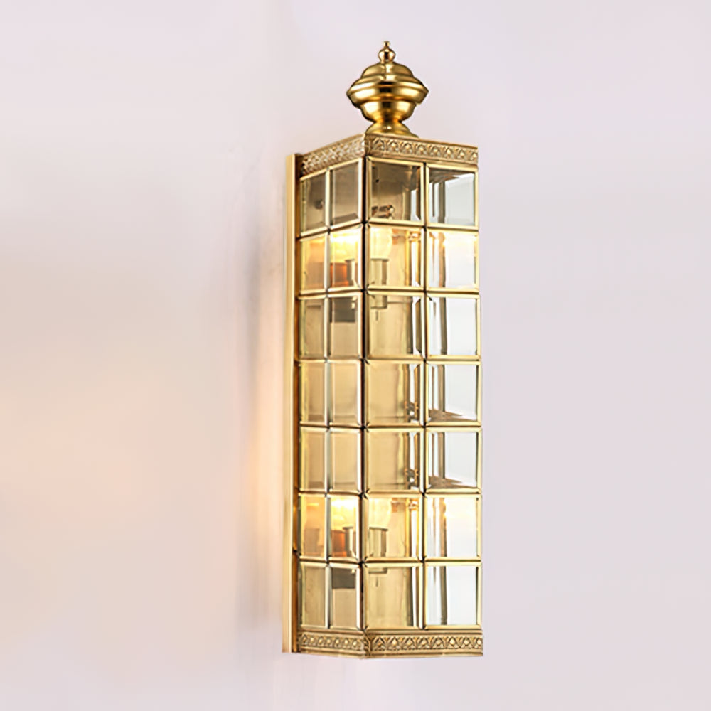 Farol de pared exterior Kintara – tamaño 60 cm encendido
