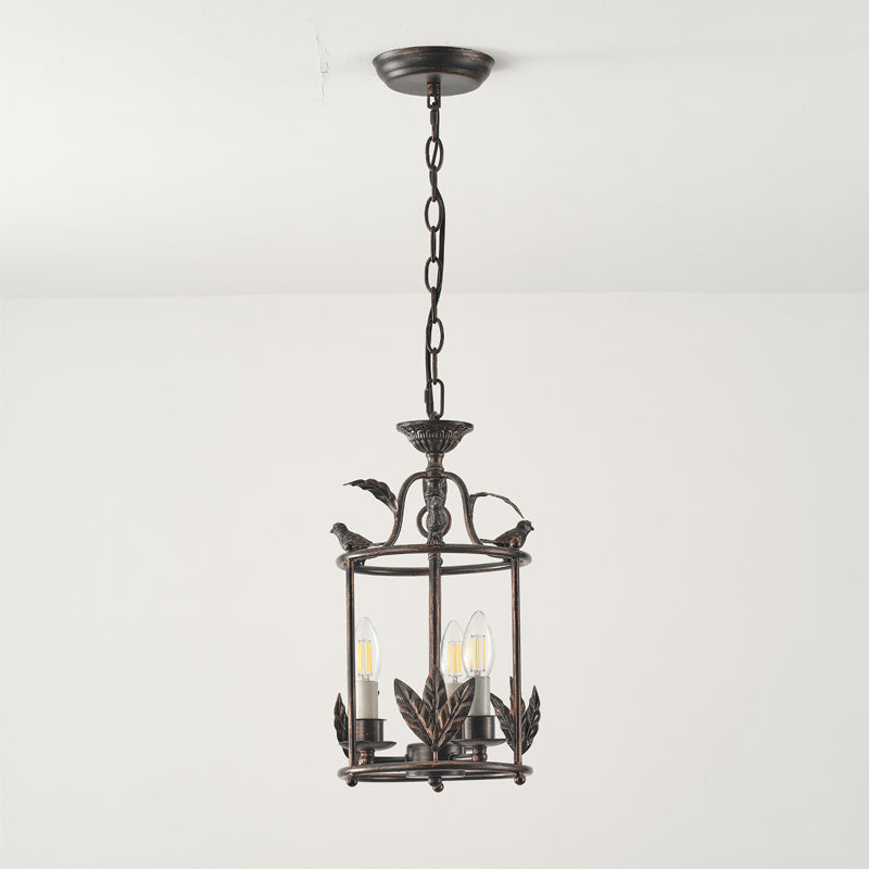 Lámpara de araña farol Mirlo – bronce envejecido