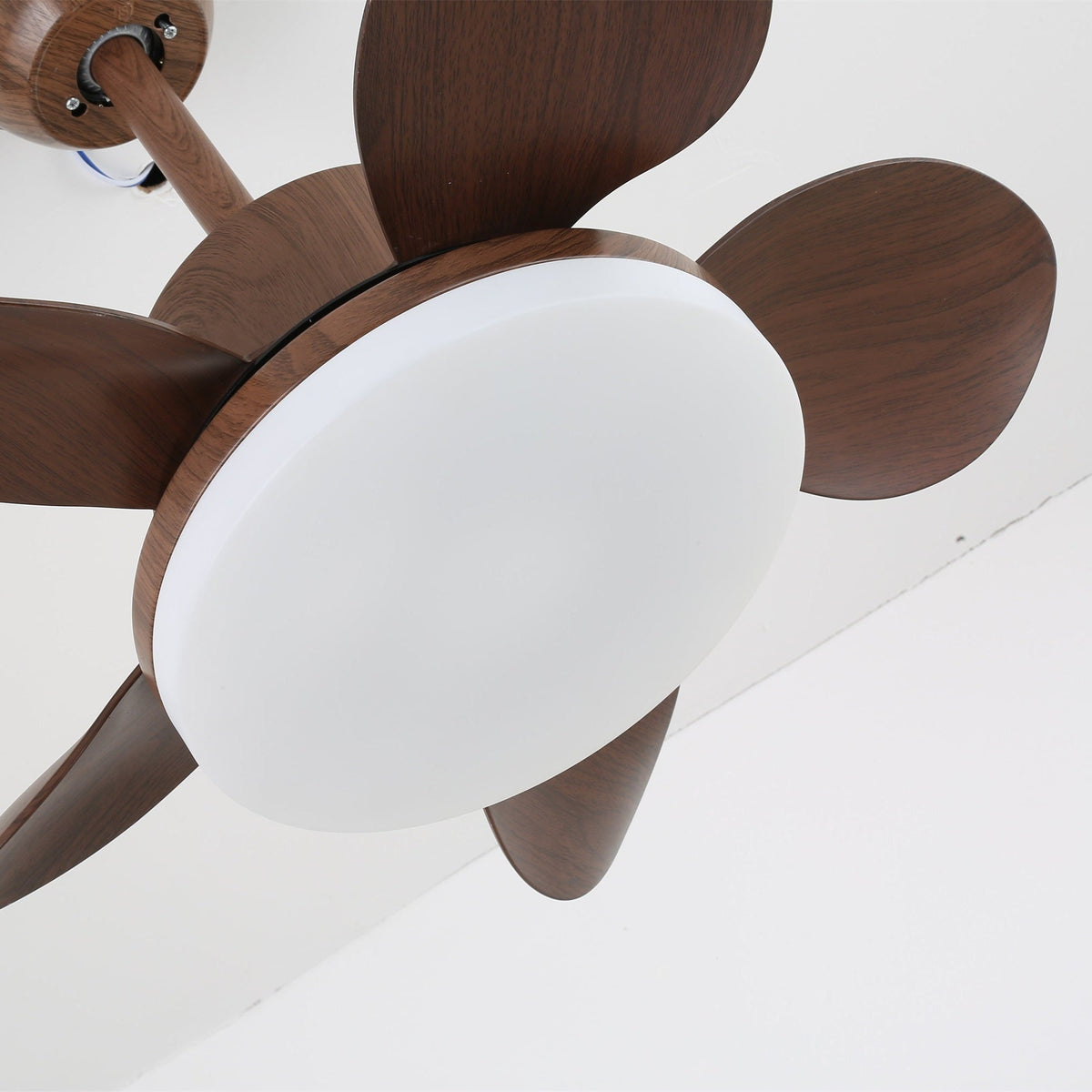 Ventilador de techo con luz Bosca en un dormitorio cálido – imagen 21