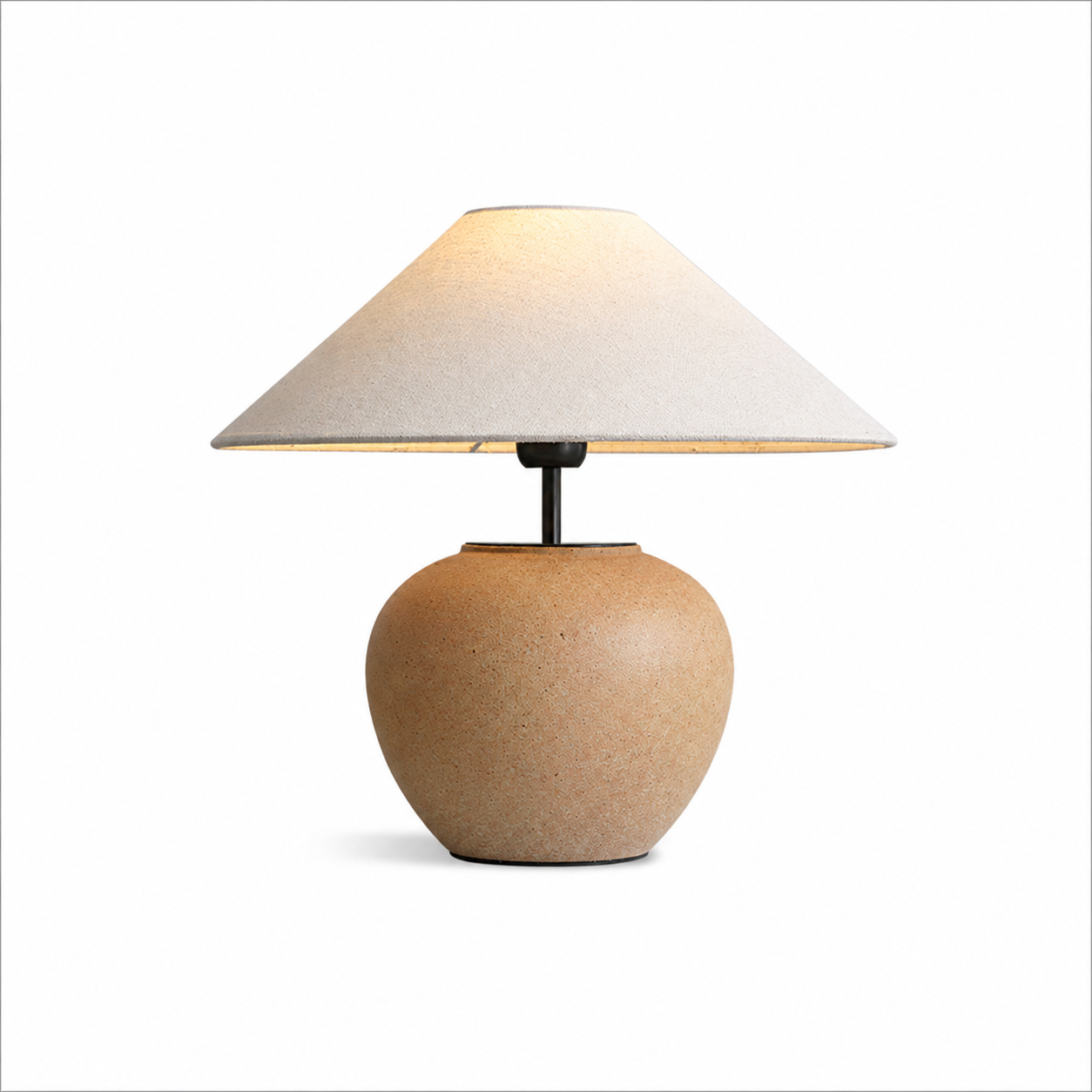 Morva - Lámpara de Mesa de Cerámica Minimalista - 40 cm de Diámetro - Ideal para Decoración Interior - Base en Metal - Colores Disponibles