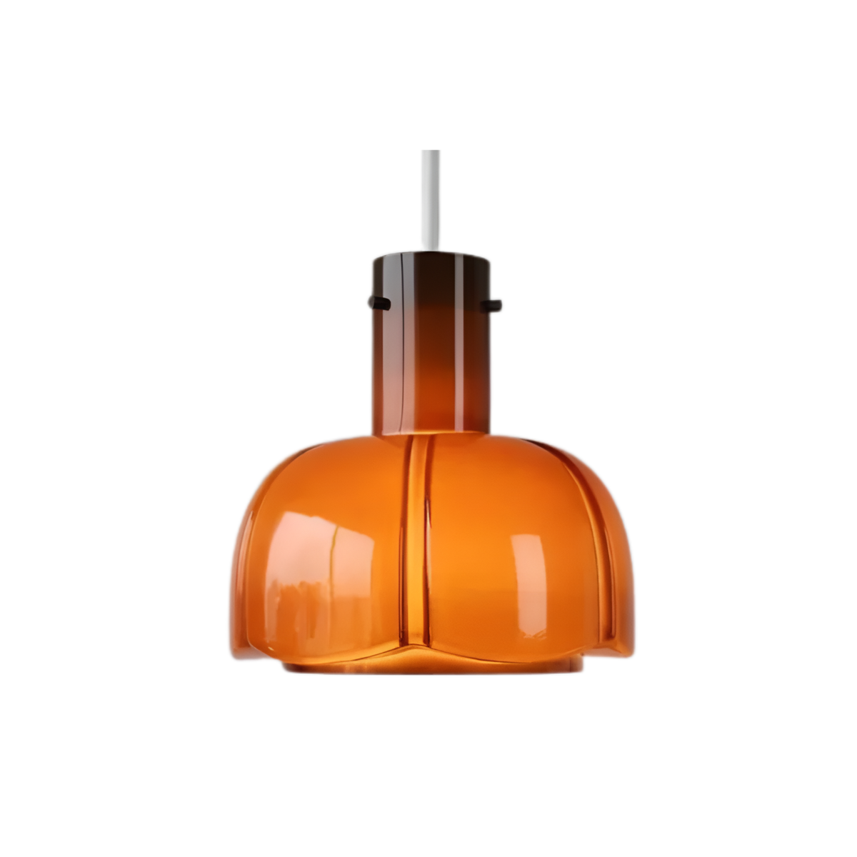 Lámpara colgante de cristal en forma de flor Amapela – marrón sobre fondo negro