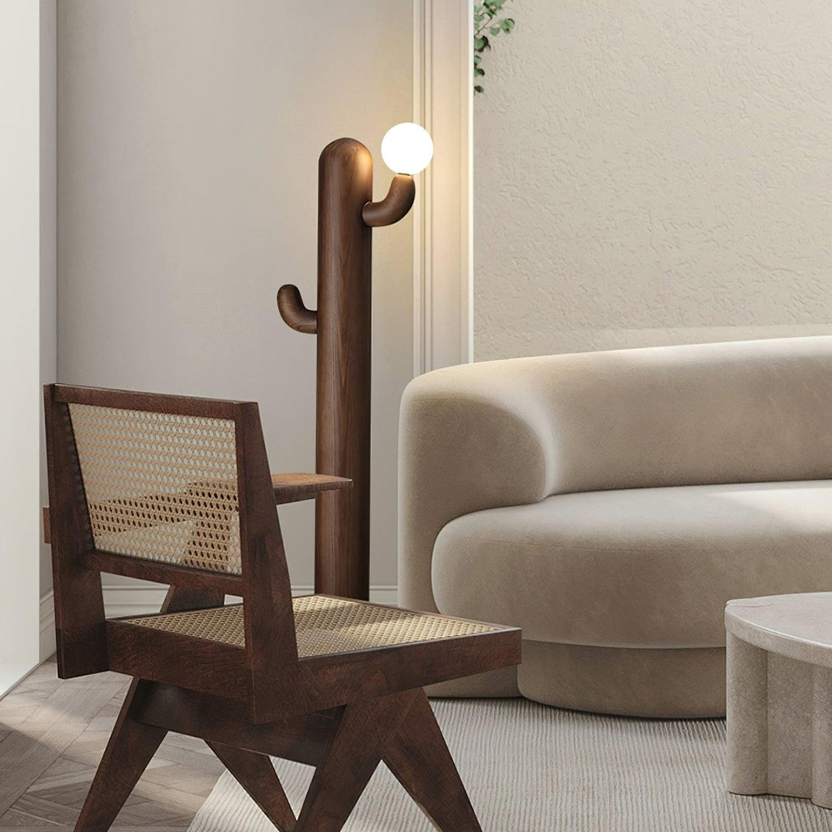 Lámpara de pie cactus Saguela en un salón acogedor – imagen 12