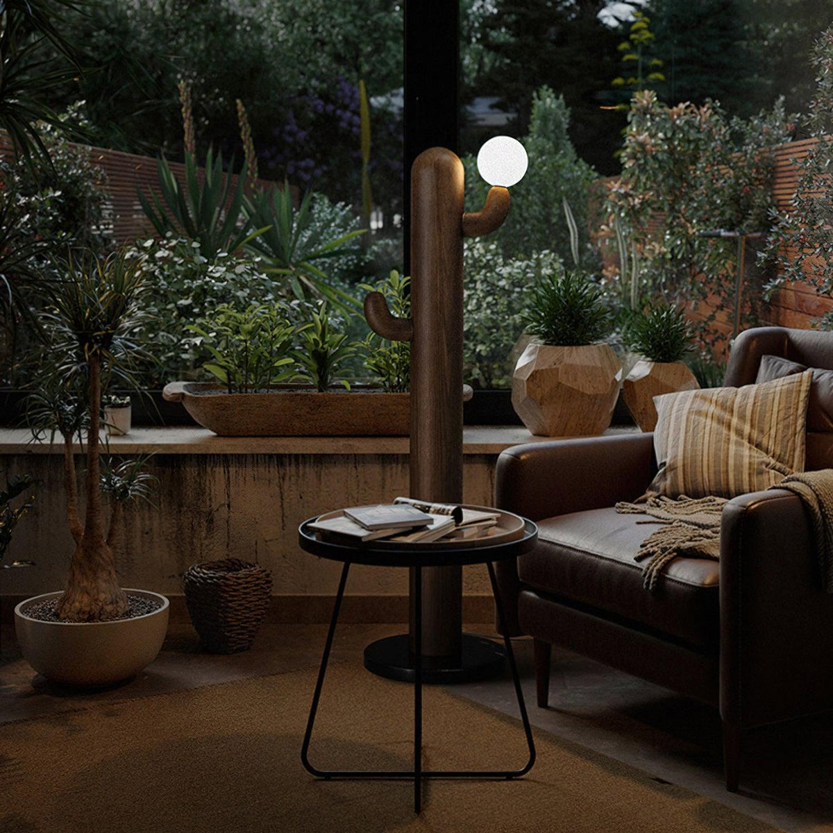 Lámpara de pie cactus Saguela en un salón acogedor – imagen 17