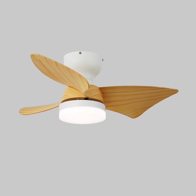 Ventilador de techo con luz Lirena – madera natural y blanco