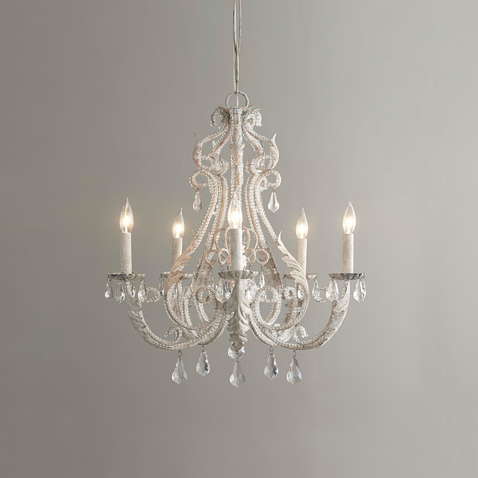 Candelabro de Techo de Cristal Vintage con 5 a 8 Luces para Interiores – Elegante Lámpara de Metal y Cristal 0