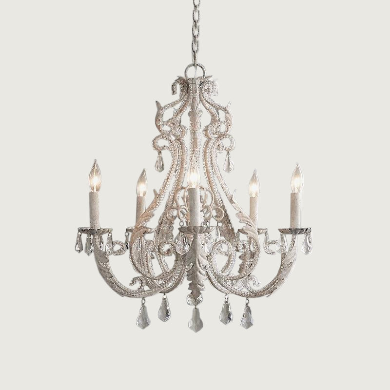 Candelabro de Techo de Cristal Vintage con 5 a 8 Luces para Interiores – Elegante Lámpara de Metal y Cristal 1