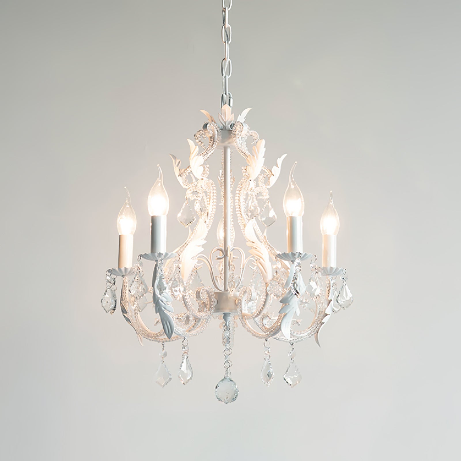 Candelabro de Techo de Cristal Vintage con 5 a 8 Luces para Interiores – Elegante Lámpara de Metal y Cristal 10