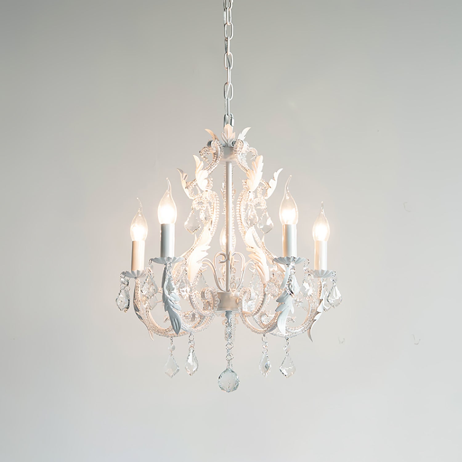 Candelabro de Techo de Cristal Vintage con 5 a 8 Luces para Interiores – Elegante Lámpara de Metal y Cristal 14