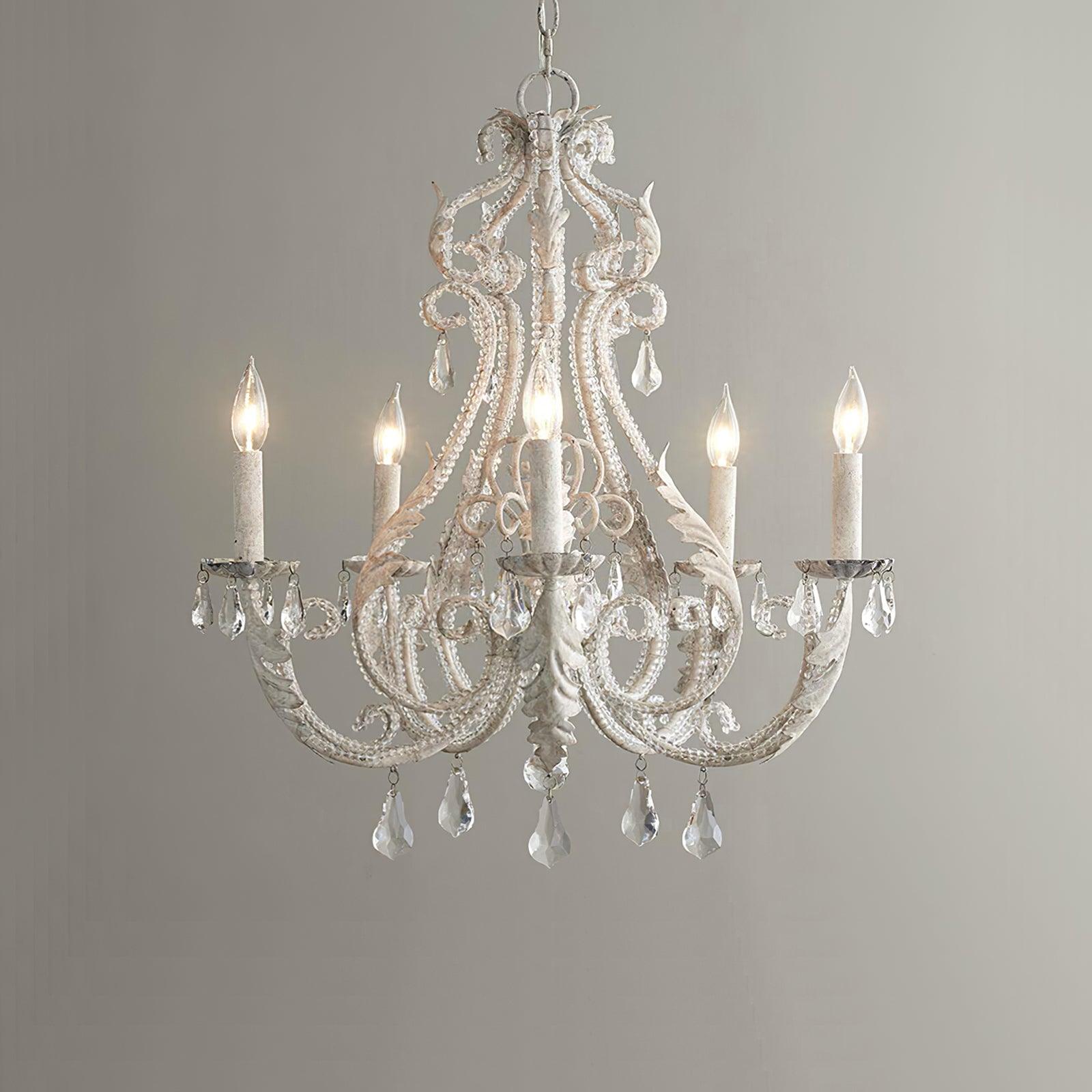 Candelabro de Techo de Cristal Vintage con 5 a 8 Luces para Interiores – Elegante Lámpara de Metal y Cristal 4
