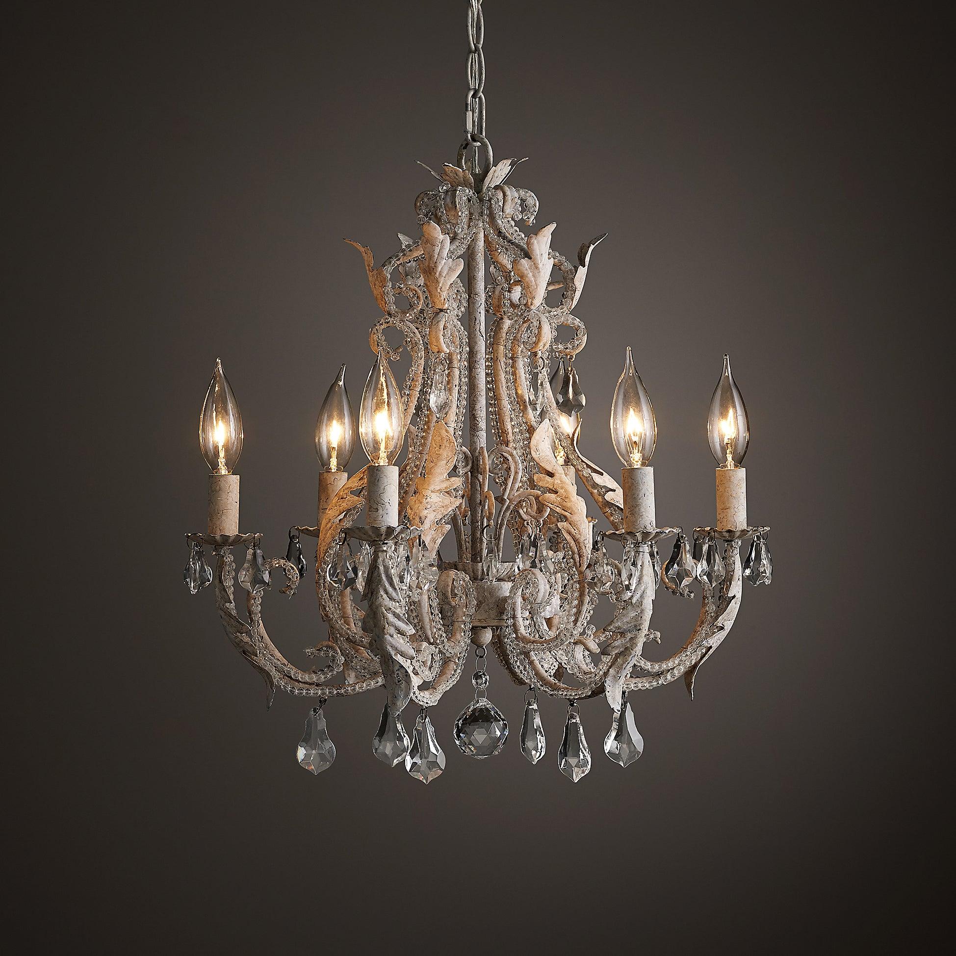 Candelabro de Techo de Cristal Vintage con 5 a 8 Luces para Interiores – Elegante Lámpara de Metal y Cristal 5