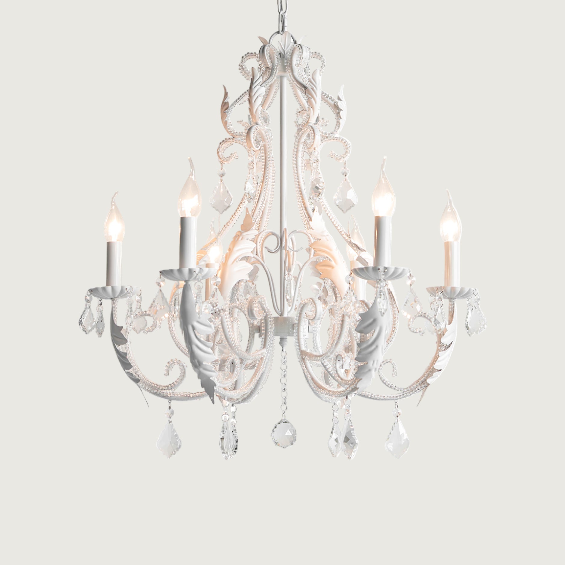 Candelabro de Techo de Cristal Vintage con 5 a 8 Luces para Interiores – Elegante Lámpara de Metal y Cristal 9