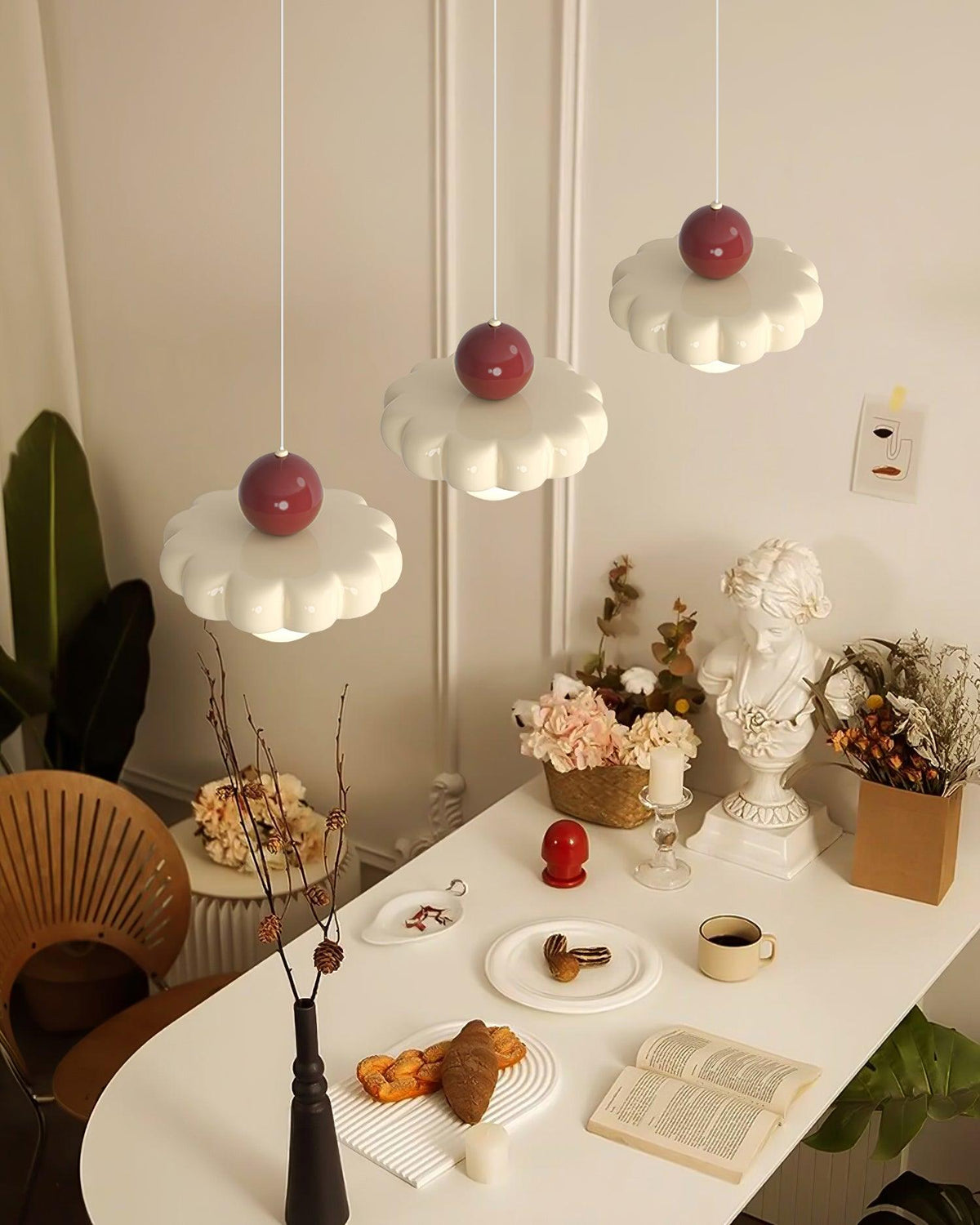 Mini lámpara colgante retro Vainela en una cocina luminosa – imagen 13