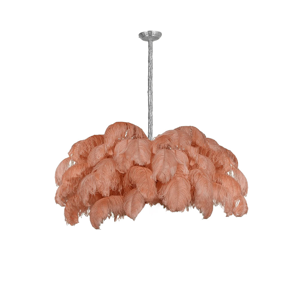 Chandeliers de Plumas de Avestruz Extra Grande con Base de Latón – Iluminación de Lujo 17