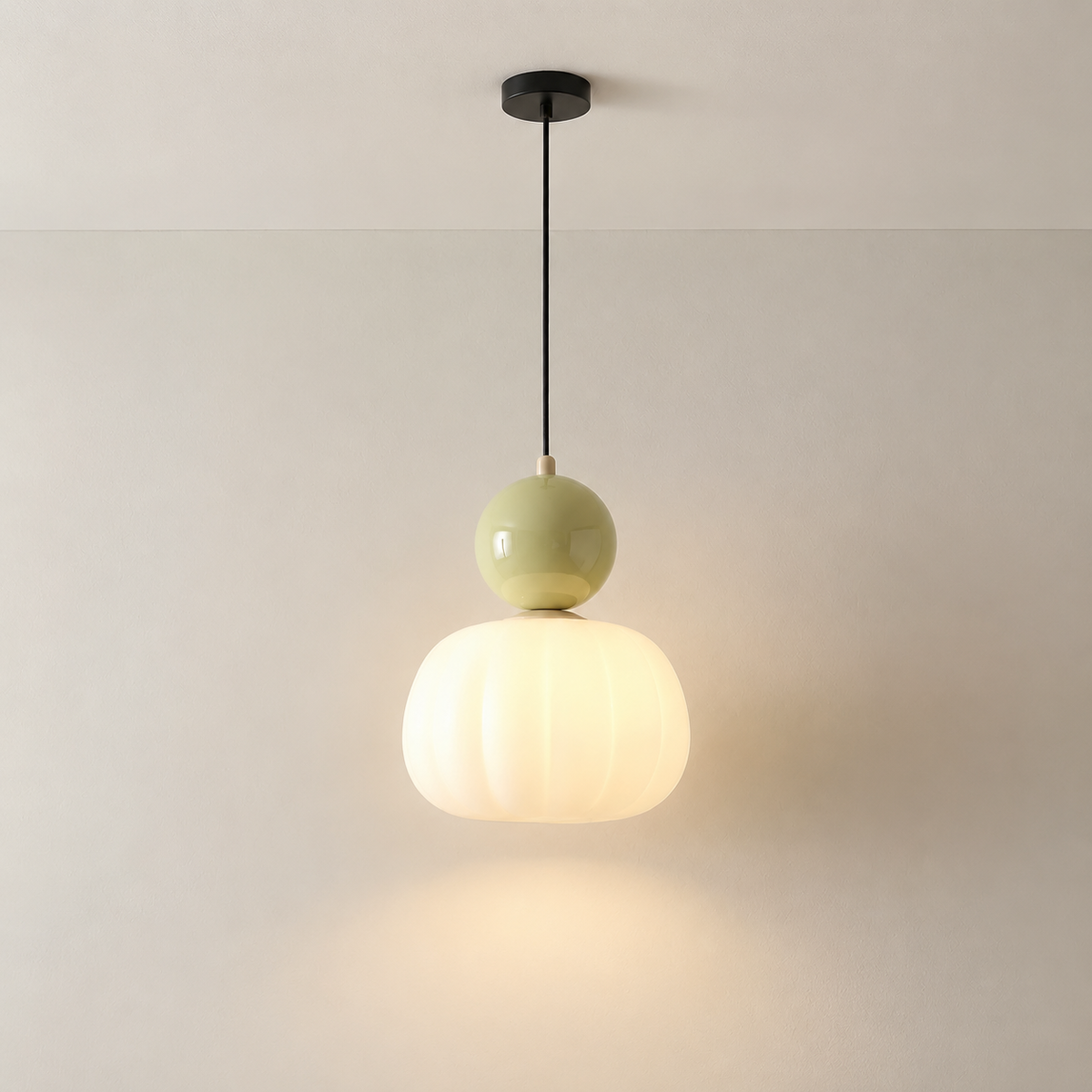 Lámpara colgante art déco Decoria – beige