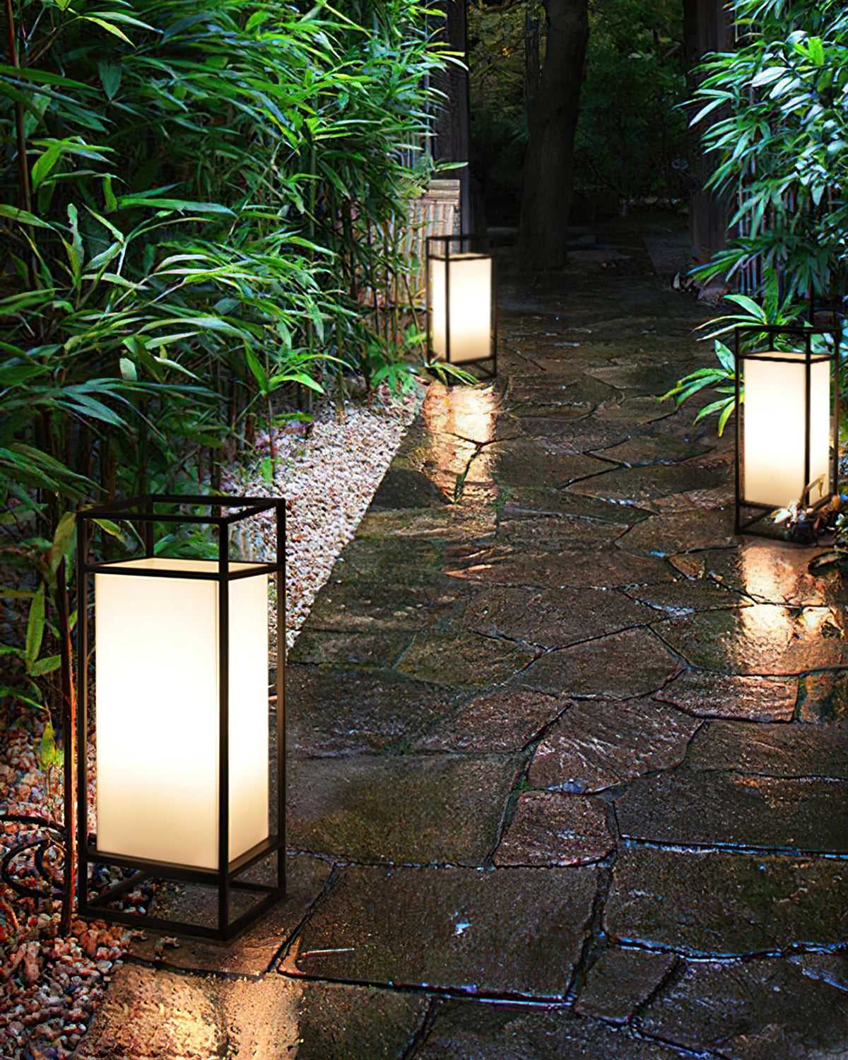 Farol de mesa para exterior Candilo en una terraza al anochecer – imagen 18