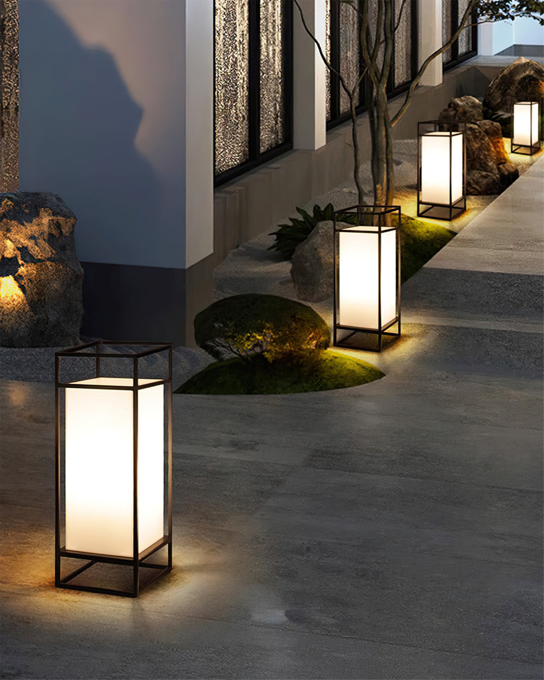 Farol de mesa para exterior Candilo en una terraza al anochecer – imagen 23