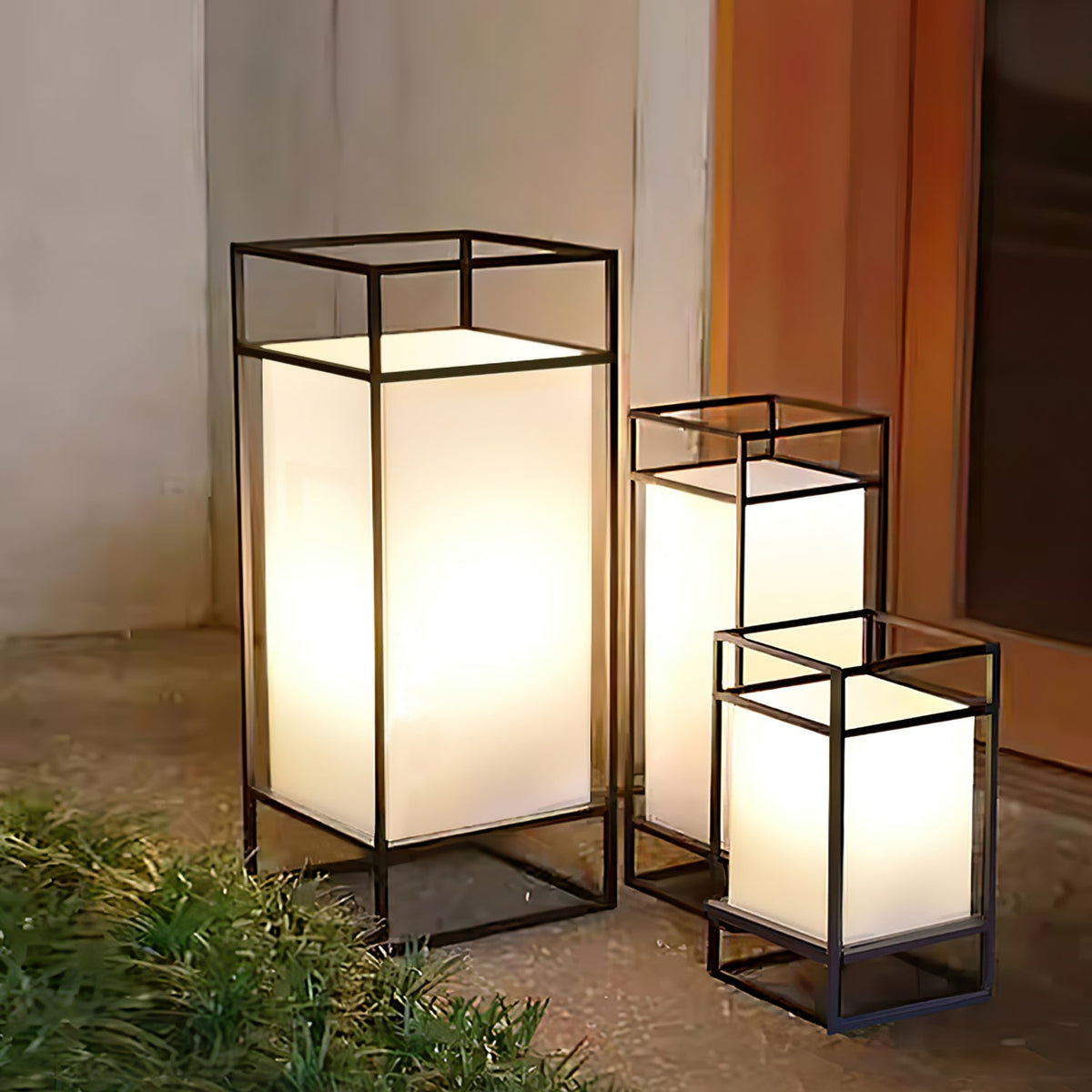 Farol de mesa para exterior Candilo en una terraza al anochecer – imagen 15