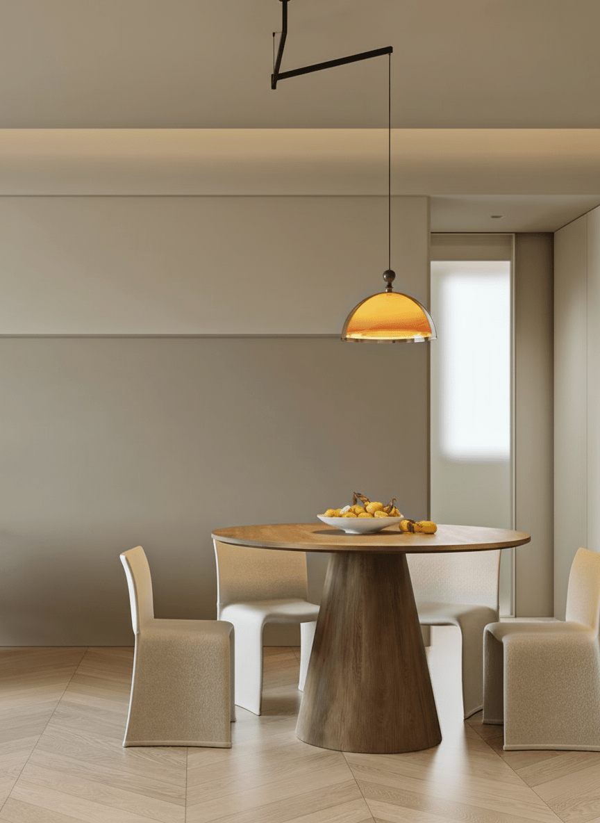 Lámpara colgante con brazos giratorios Morisa sobre una mesa de comedor – imagen 7