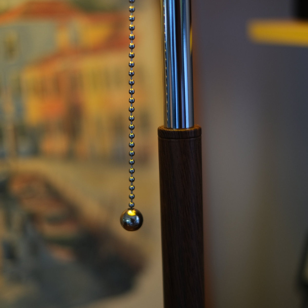 Lámpara de mesa seta retro Ambarel – detalle de la cadena de encendido