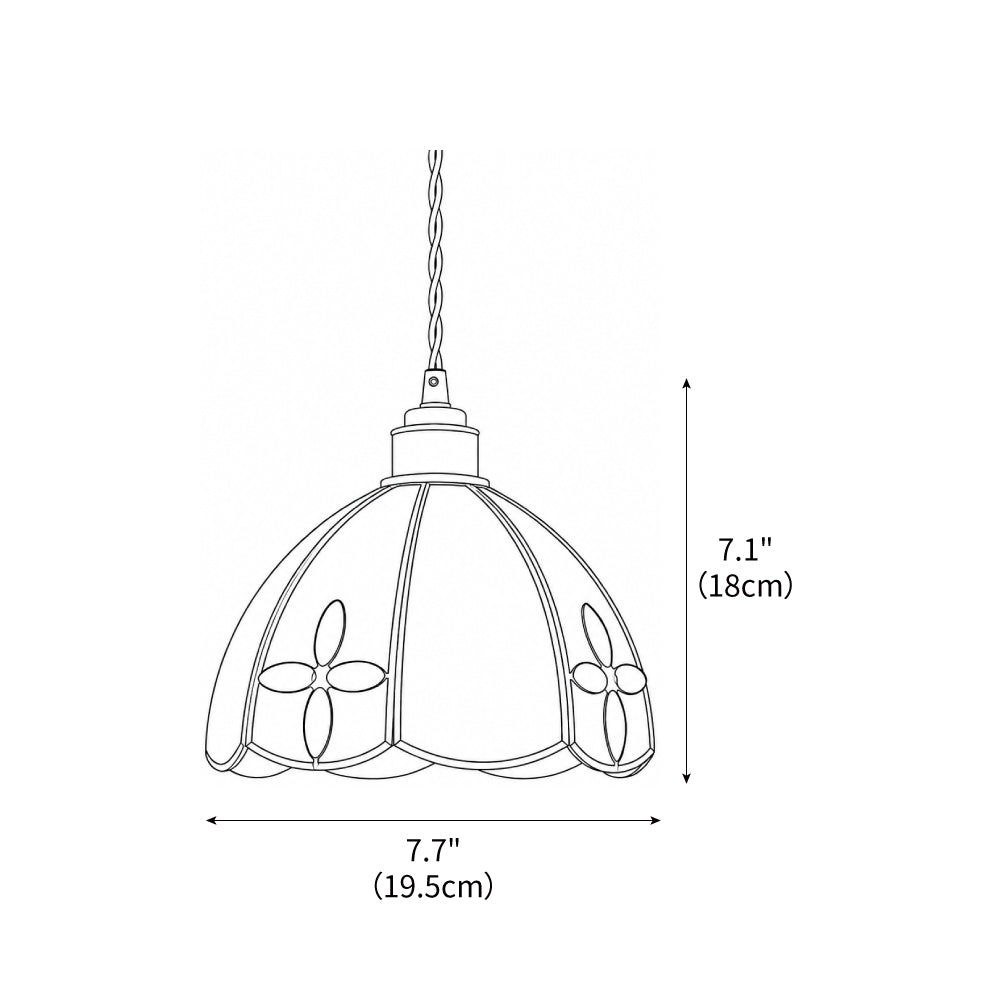 Lámpara colgante de vidriera Gemila sobre una mesa de cocina – imagen 2