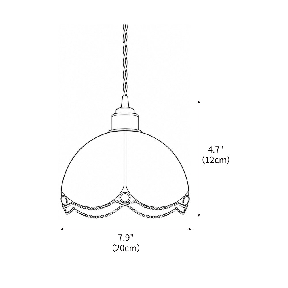 Lámpara colgante de vidriera Gemila sobre una mesa de cocina – imagen 5
