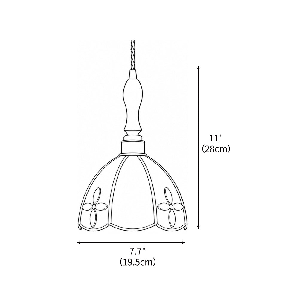 Lámpara colgante de vidriera Gemila sobre una mesa de cocina – imagen 13