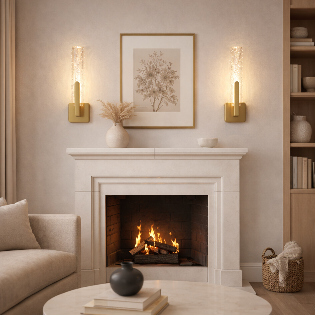 Aplique de pared LED vertical Ondera en un ambiente acogedor – imagen 6
