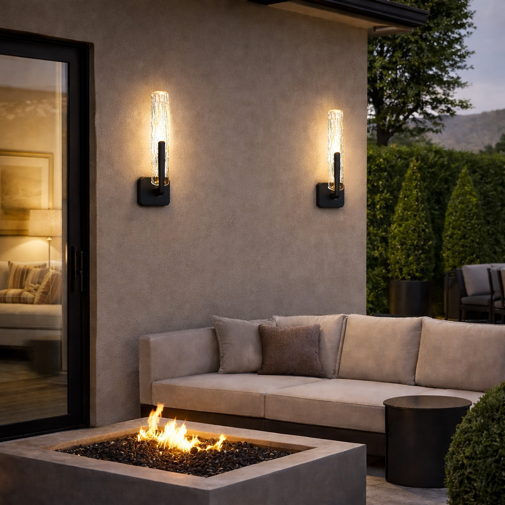Aplique de pared LED vertical Ondera en un ambiente acogedor – imagen 3