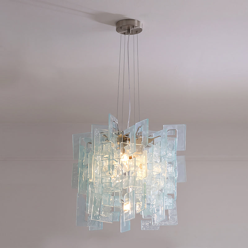 Fragua - Lámpara de Araña de Placas de Cristal Fundido Estilo Vintage
