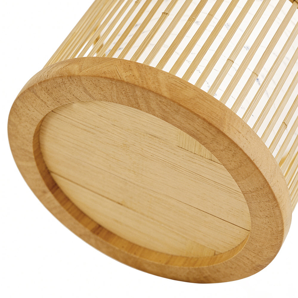 Lámpara de mesa de bambú Lucesta – detalle de la base de bambú