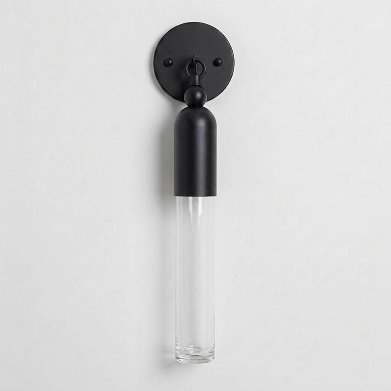 Aplique de pared de latón Pavesa – negro con cristal transparente