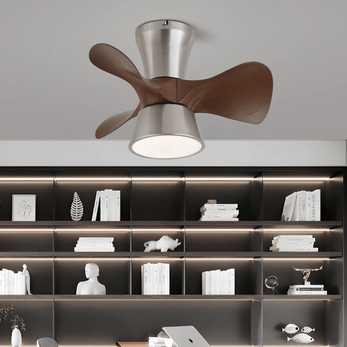 Ventilador de techo con luz Melvento en una cocina moderna – imagen 4