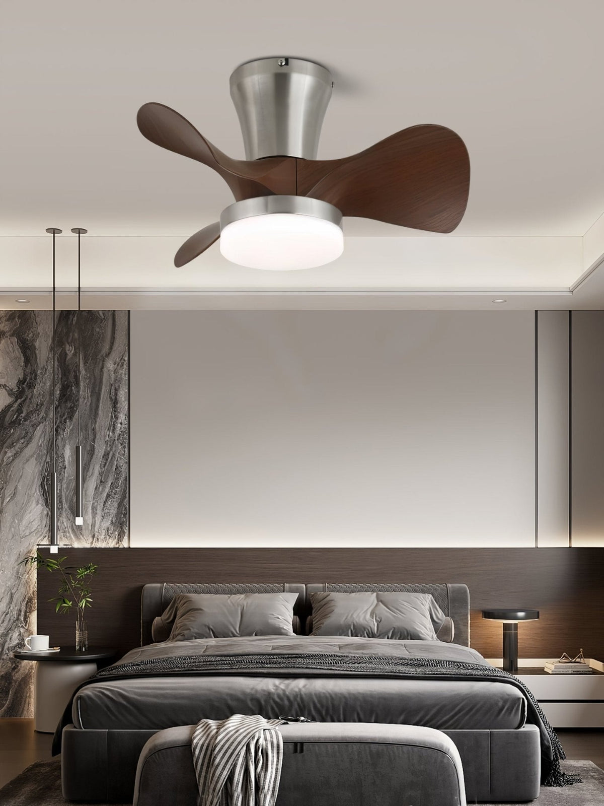 Ventilador de techo con luz Melvento en una cocina moderna – imagen 7