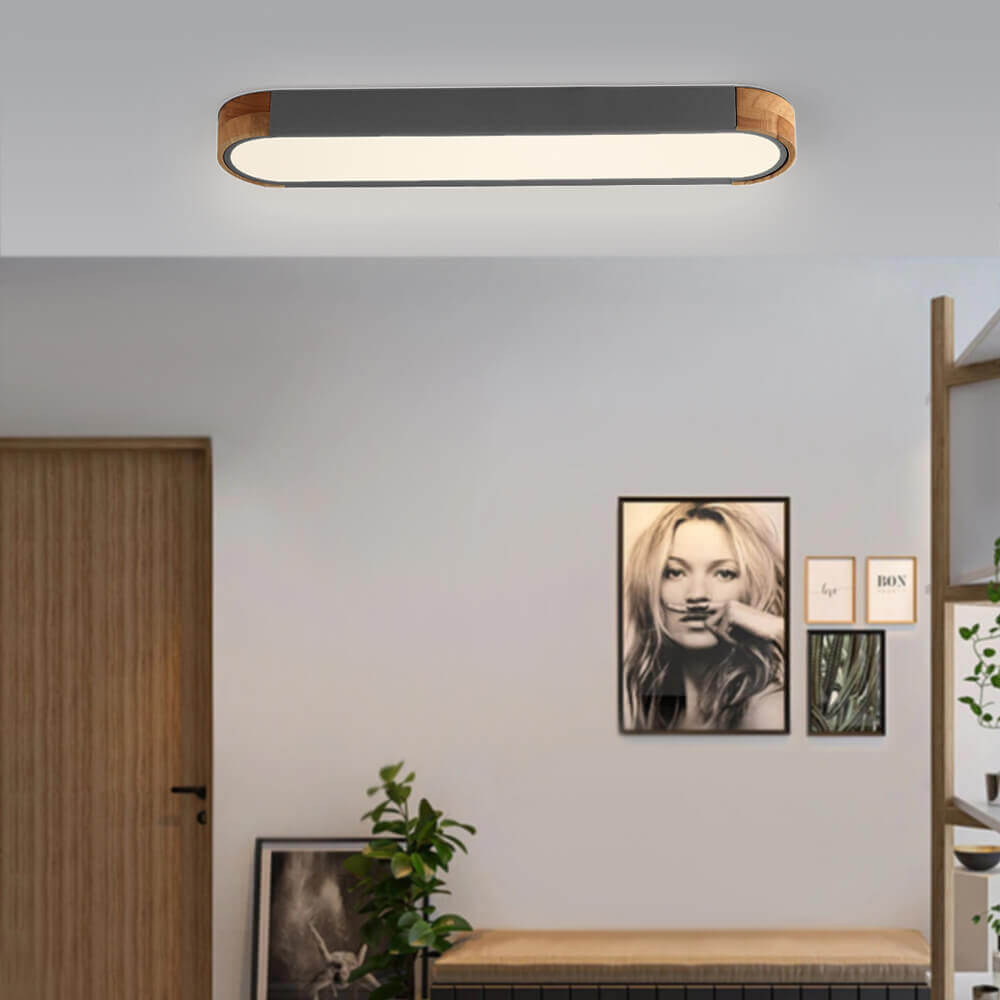 Plafón LED ovalado Hayela en un salón contemporáneo – imagen 7