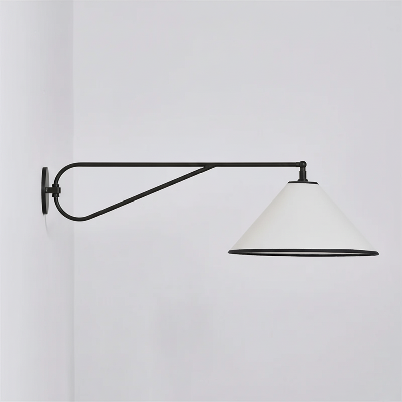 Aplique de pared con brazo giratorio Jalvira – acabado negro