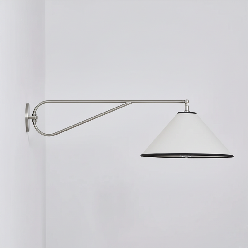 Aplique de pared con brazo giratorio Jalvira – acabado níquel