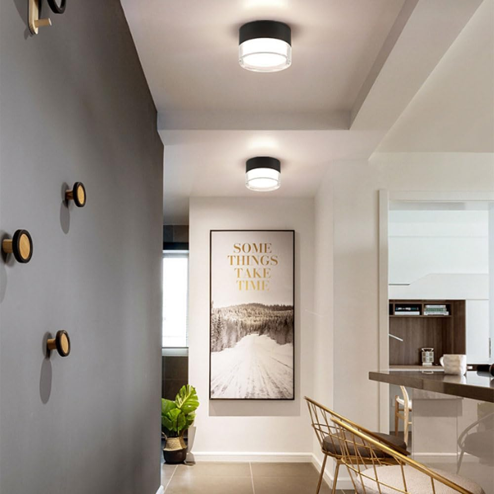 Downlights LED de Techo Compactos en Blanco y Negro para Pasillos – Eficiencia Energética y Diseño Minimalista 7