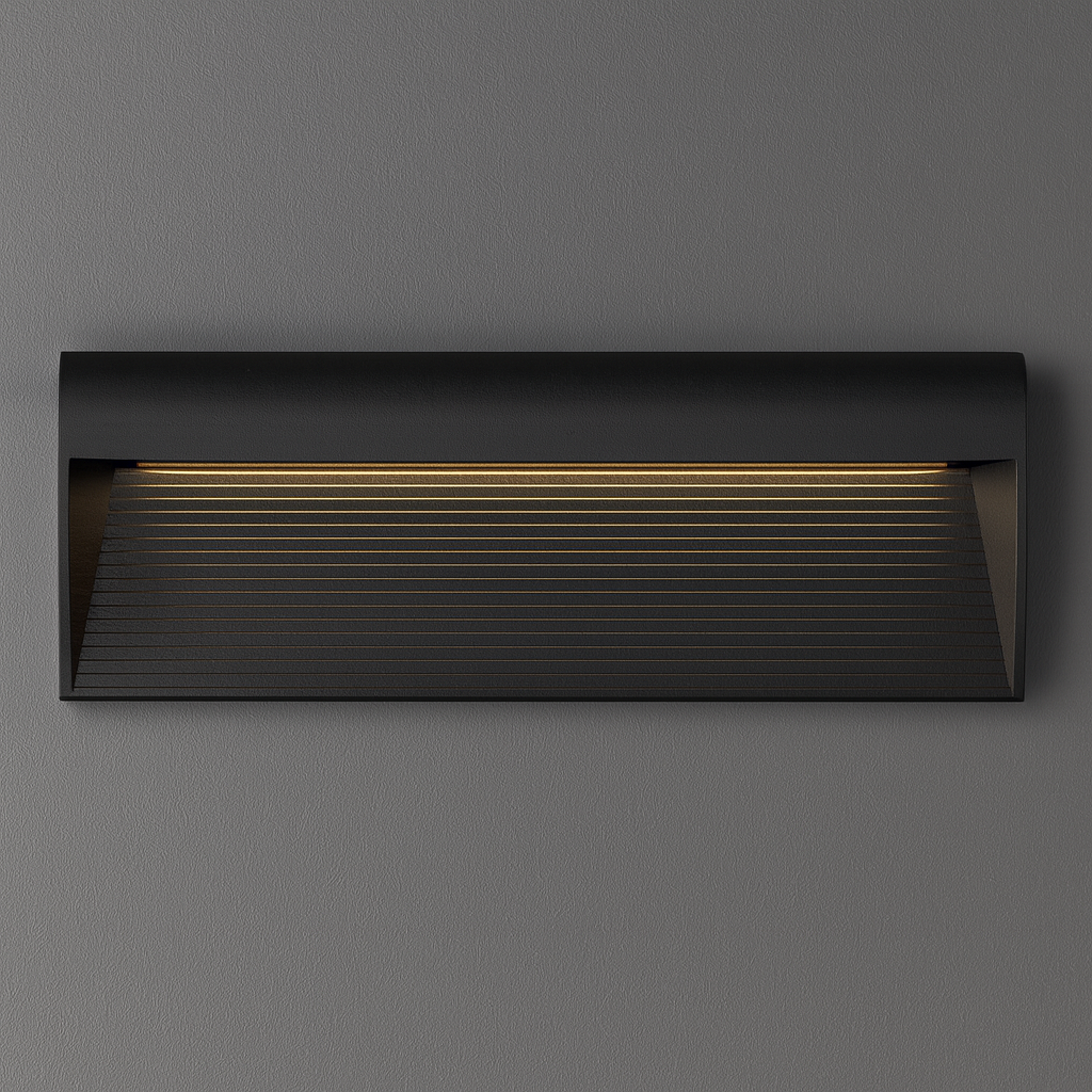 Aplique de pared exterior Fachela – negro, 31 × 12 cm