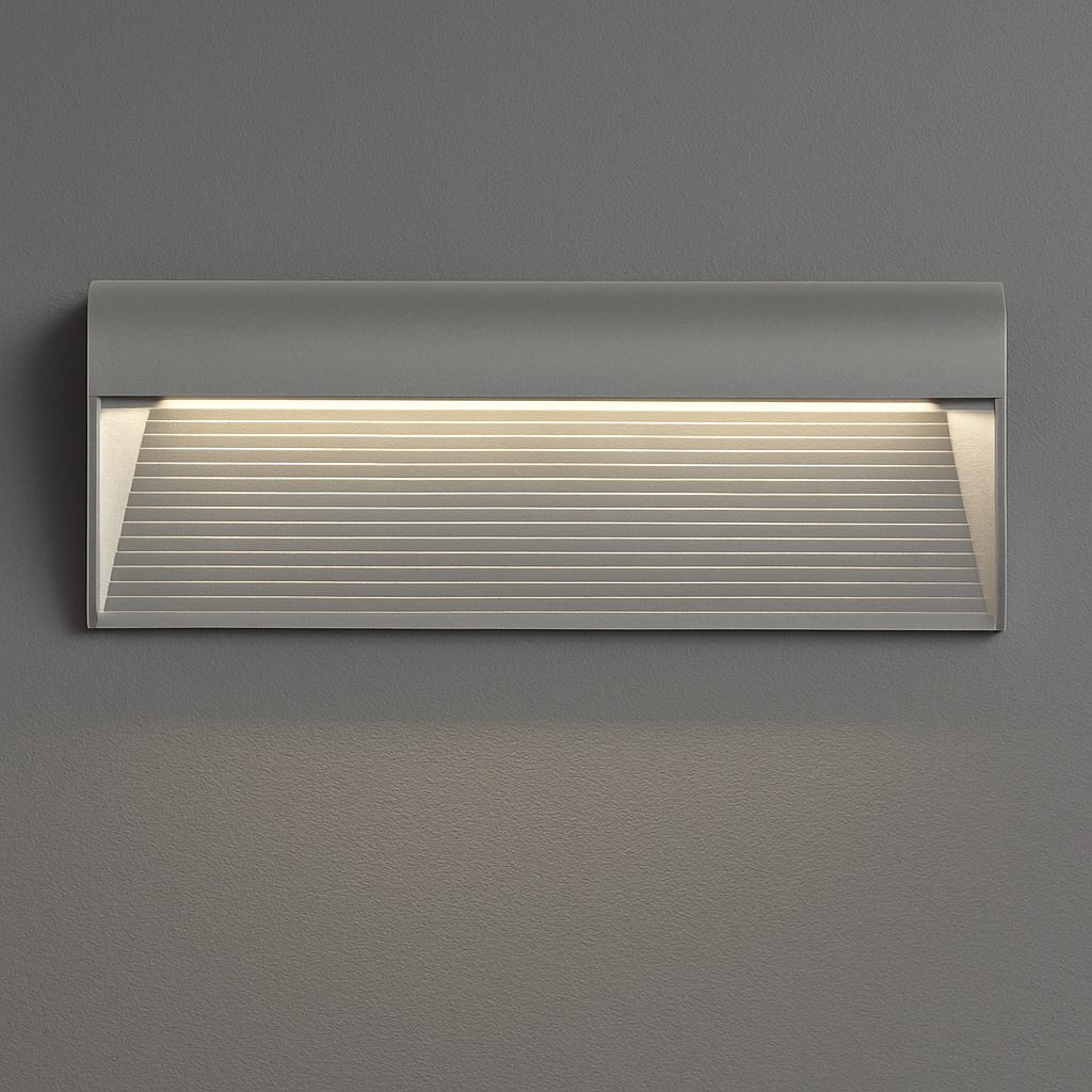 Aplique de pared exterior Fachela – gris, 31 × 12 cm