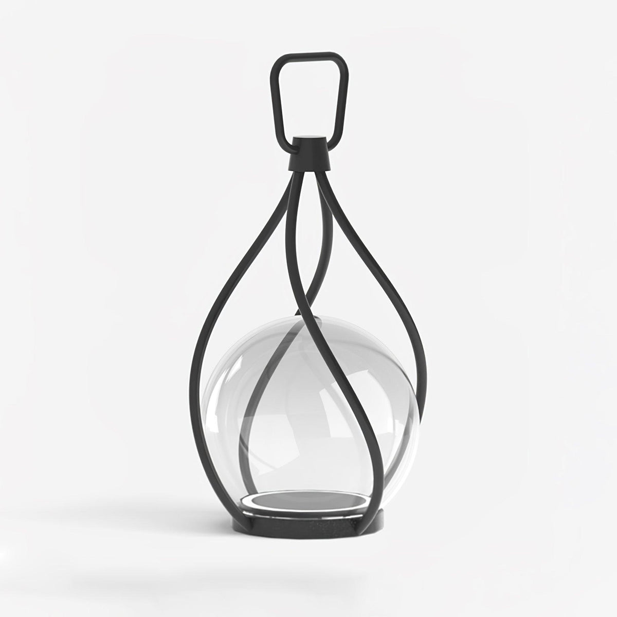 Lámpara de mesa recargable Brisola – globo de cristal transparente