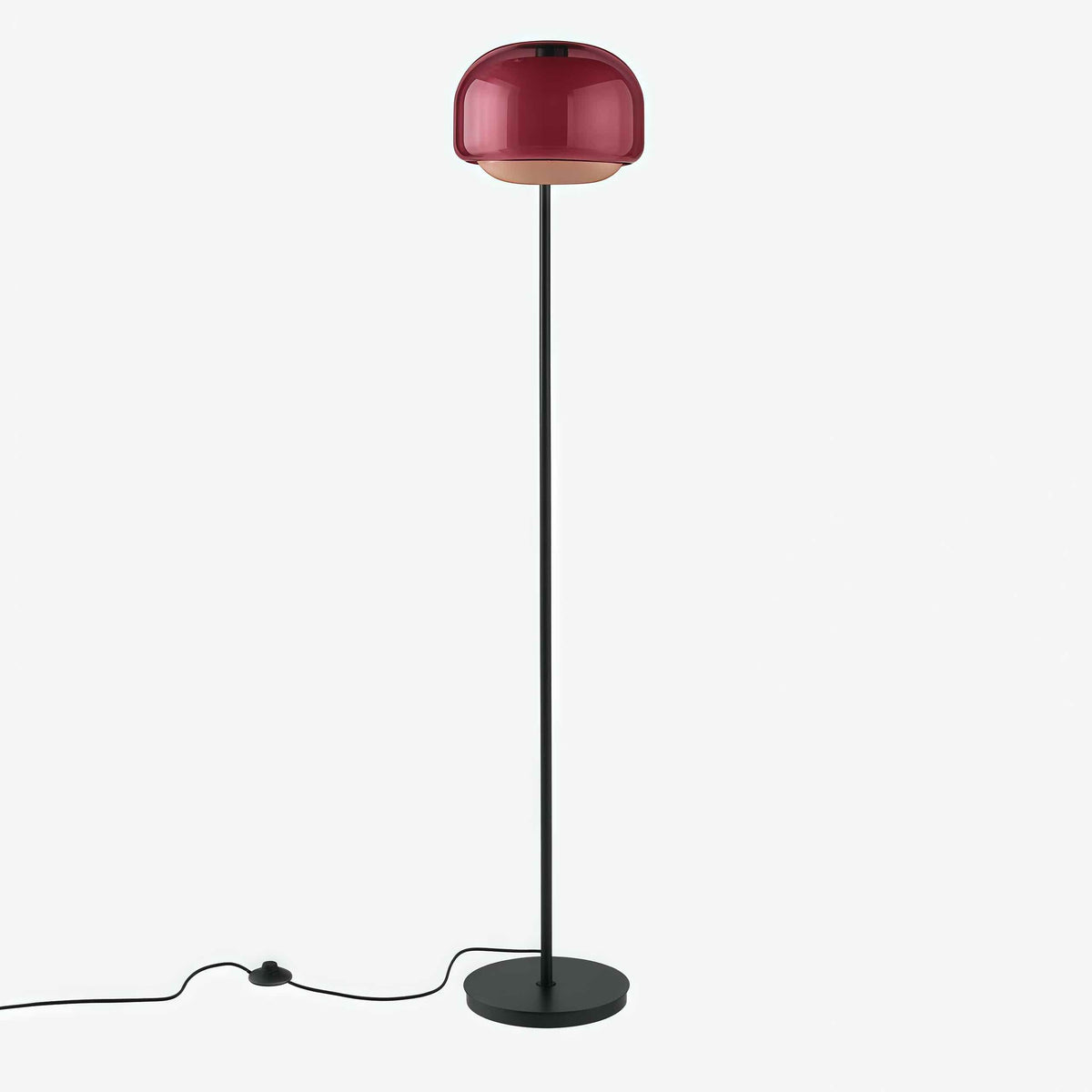 Lámpara de pie de cristal Tomira – cristal rojo