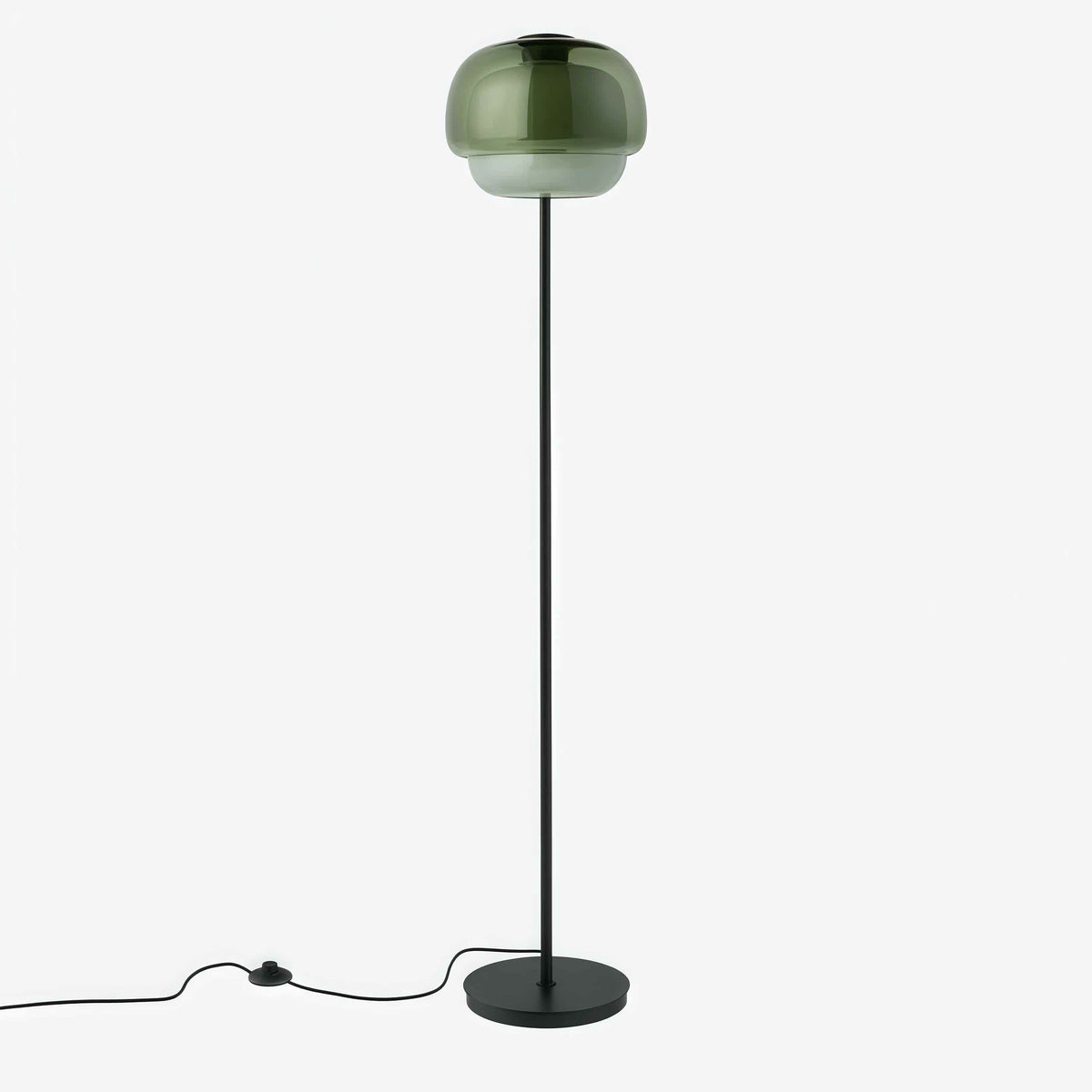 Lámpara de pie de cristal Tomira – cristal verde