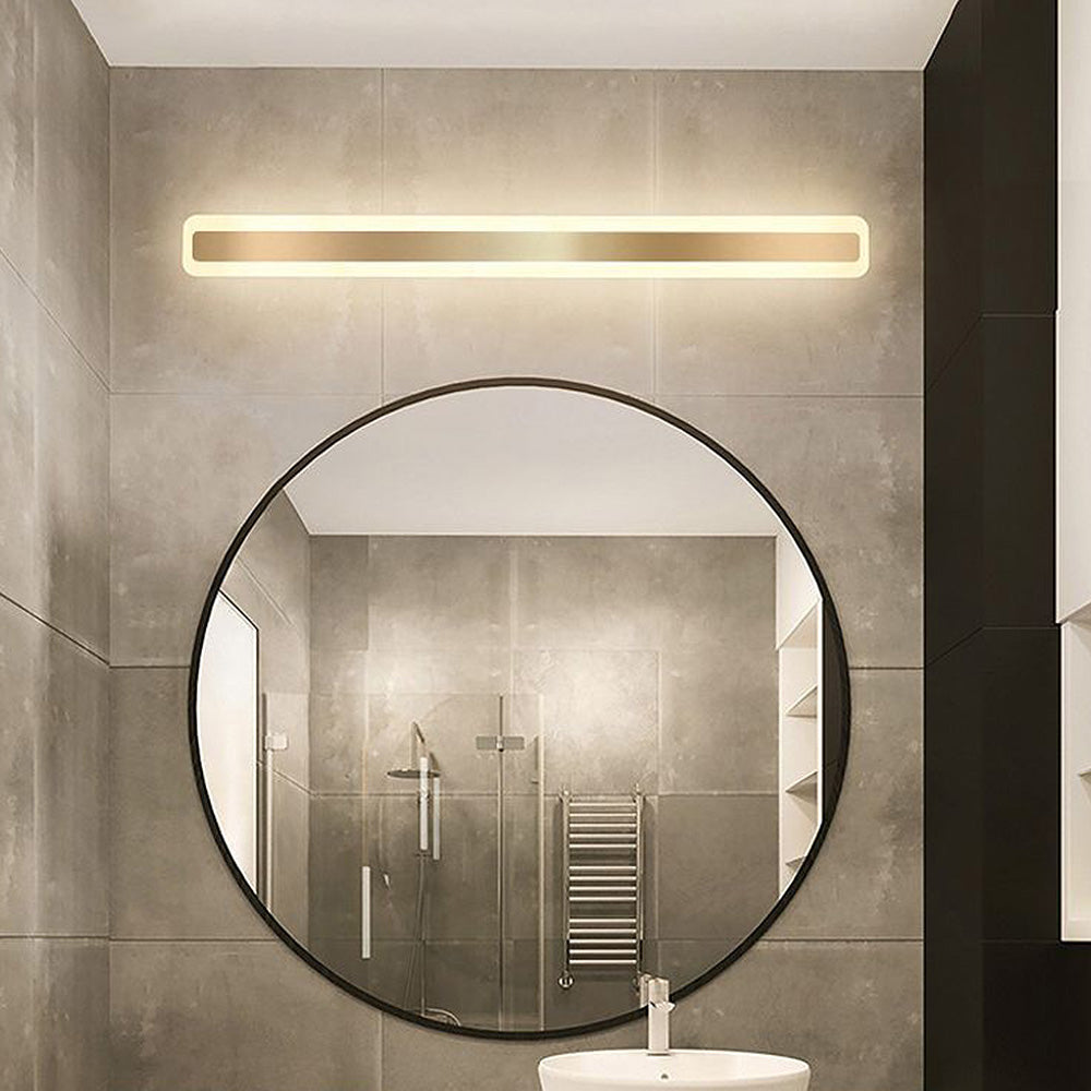 Espejo Baño con Luz LED en Metal Dorado, Espejo Iluminado de Pared Moderno para Baños, Diseño Elegante y Eficiencia Energética 4