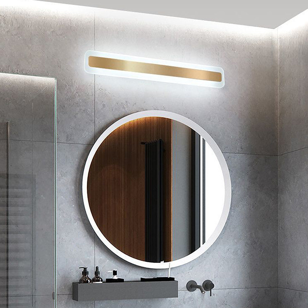 Espejo Baño con Luz LED en Metal Dorado, Espejo Iluminado de Pared Moderno para Baños, Diseño Elegante y Eficiencia Energética 5