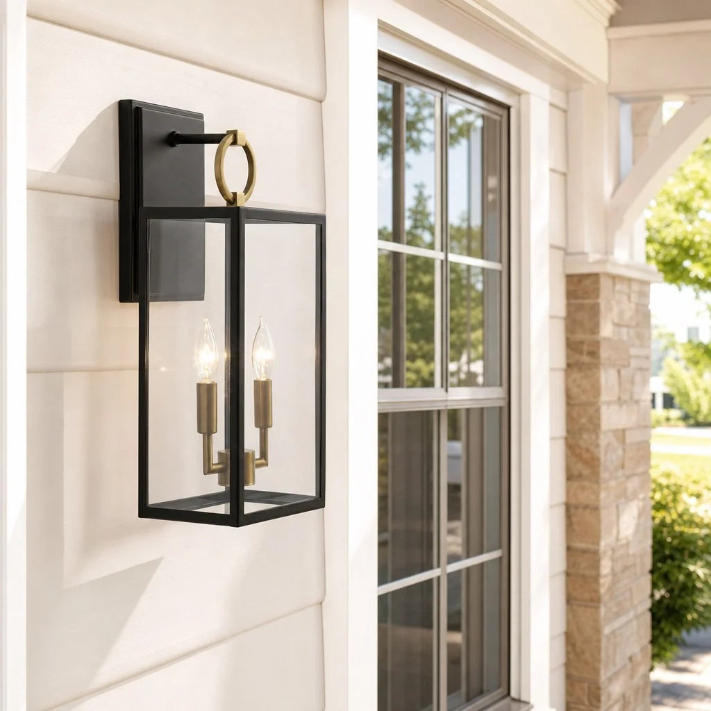 Aplique de pared exterior Candelo junto a una puerta de entrada – imagen 4