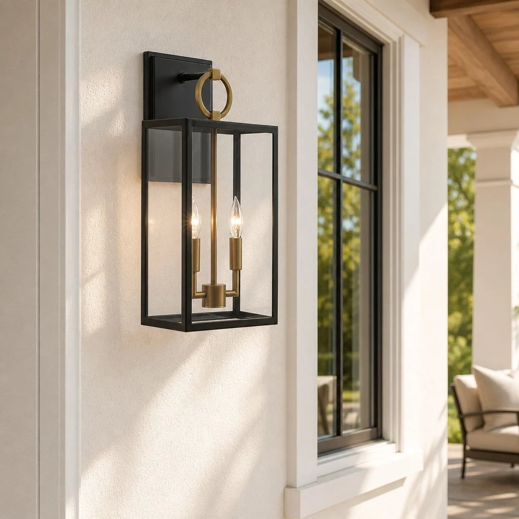 Aplique de pared exterior Candelo junto a una puerta de entrada – imagen 6