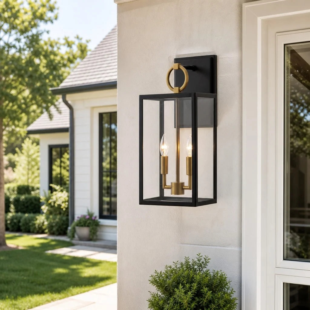 Aplique de pared exterior Candelo junto a una puerta de entrada – imagen 5