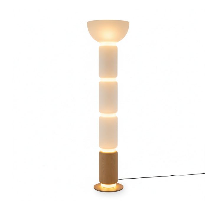 Lámpara de pie columna de cristal Vitrona – blanco 150 cm