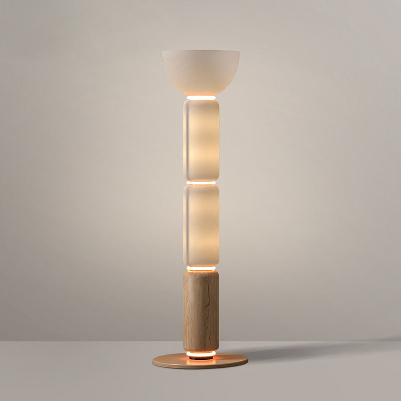 Lámpara de pie columna de cristal Vitrona – blanco 117 cm